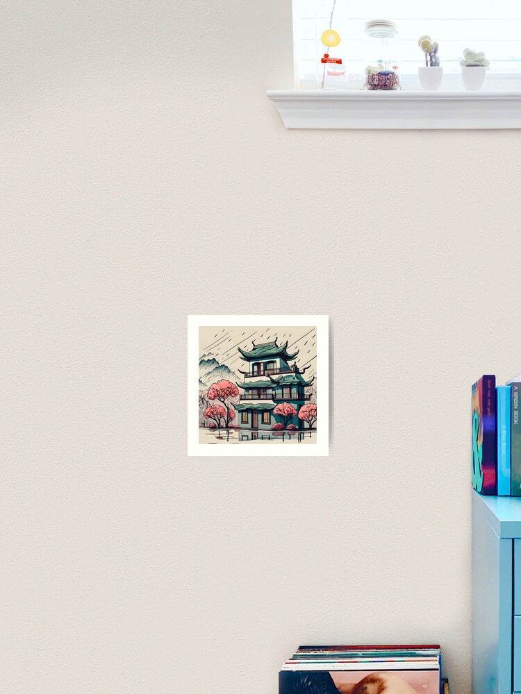 Thumbnail 1 of 3, Art Print, Old Traditional Chinese house Siheyuan Drawing designed and sold by Patricks-Art.