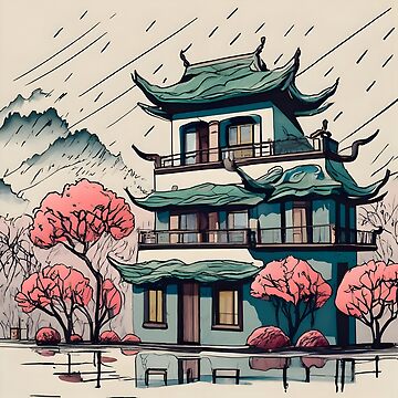 Artwork thumbnail, Old Traditional Chinese house Siheyuan Drawing by Patricks-Art