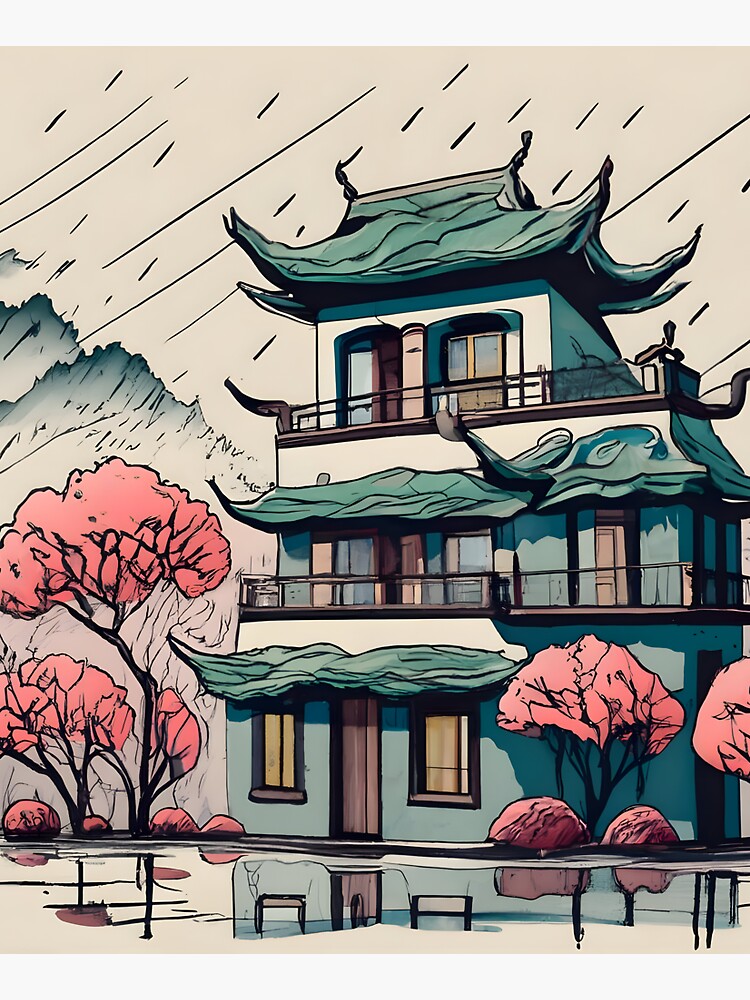 Thumbnail 5 of 5, Tote Bag, Old Traditional Chinese house Siheyuan Drawing designed and sold by Patricks-Art.