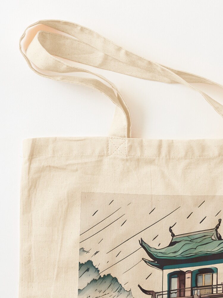 Thumbnail 3 of 5, Tote Bag, Old Traditional Chinese house Siheyuan Drawing designed and sold by Patricks-Art.