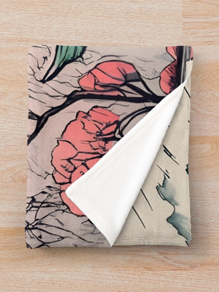 Thumbnail 3 of 6, Throw Blanket, Old Traditional Chinese house Siheyuan Drawing designed and sold by Patricks-Art.