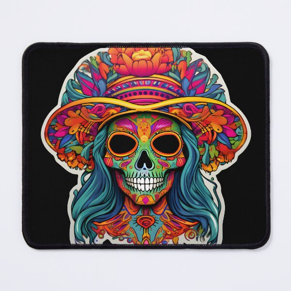 Item preview, Psychedelic Catrina Portrait: An Otherworldly Halloween Treat designed and sold by Mr.Psychedelia.