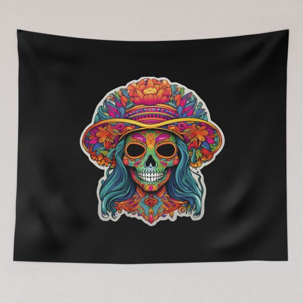 Item preview, Psychedelic Catrina Portrait: An Otherworldly Halloween Treat designed and sold by Mr.Psychedelia.