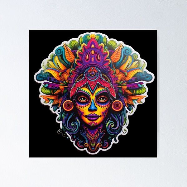 Item preview, Psychedelic Mexican Catrina Reimagined designed and sold by Mr.Psychedelia.