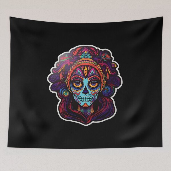 Item preview, Neon Nightmare Catrina: Psychedelic Halloween designed and sold by Mr.Psychedelia.