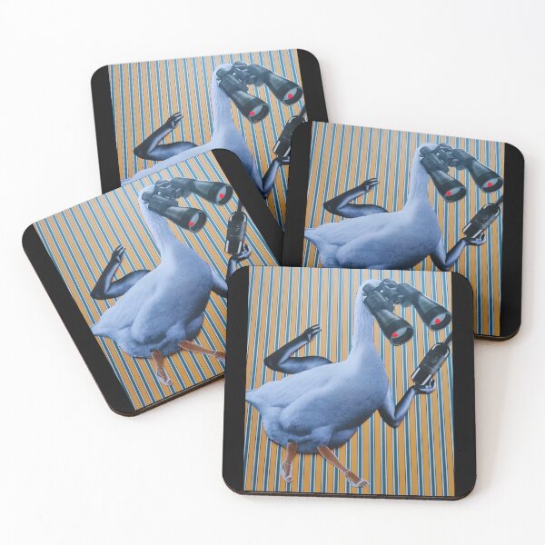 Item preview, Collage Art by Katarzyna Zachtej - duck with binoculars designed and sold by pracovniakejzi.