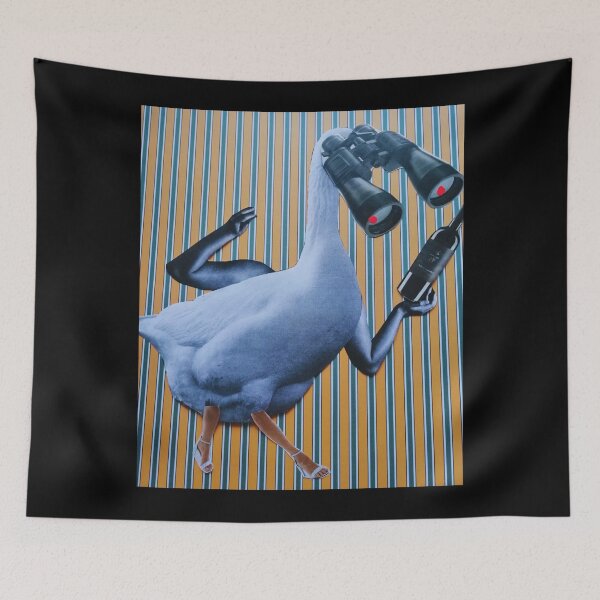 Item preview, Collage Art by Katarzyna Zachtej - duck with binoculars designed and sold by pracovniakejzi.