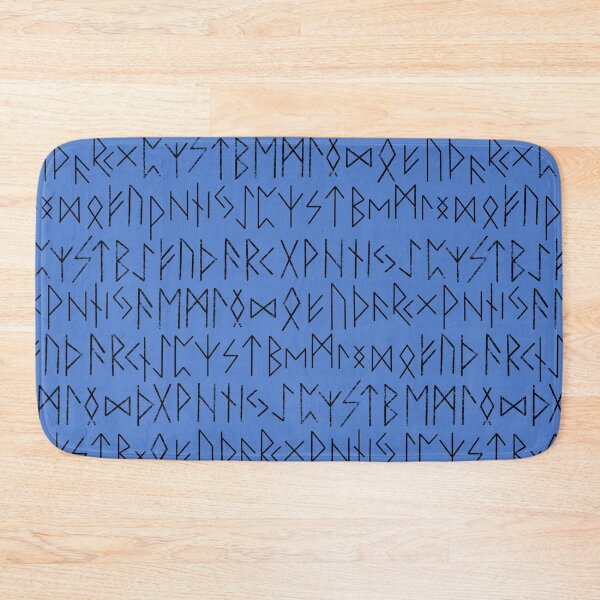 Item preview, Elder Futhark Norse Runes Pattern - Blue and Black designed and sold by AllRyeTea.