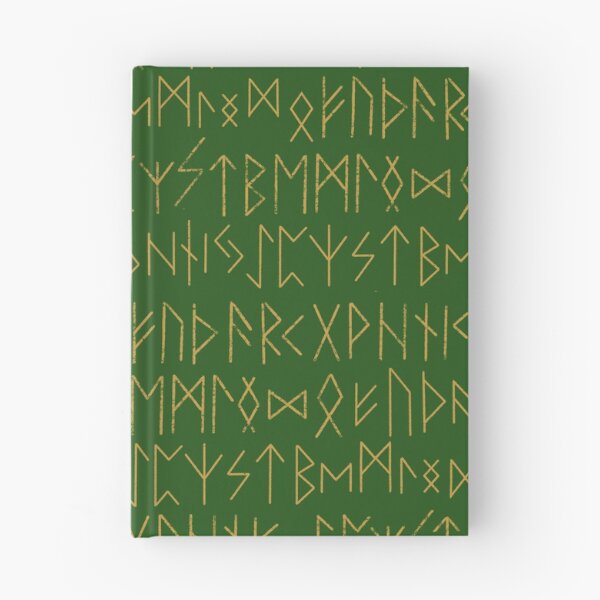 Item preview, Patrón de runas nórdicas Elder Futhark - Verde y dorado designed and sold by AllRyeTea.