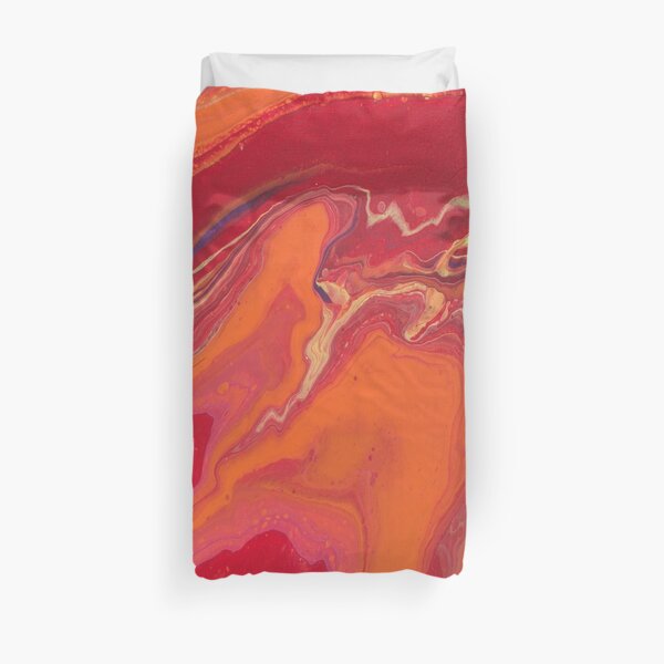 Sunset Geode Acrylic Painting Duvet Cover