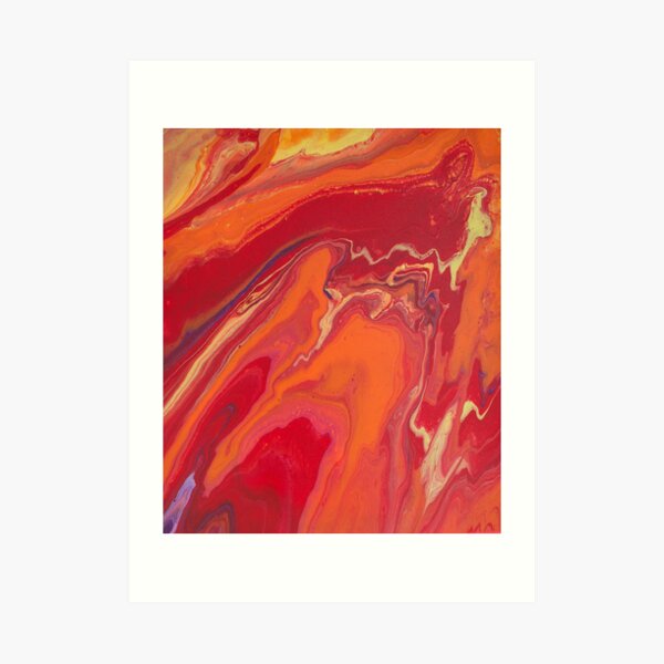 Sunset Geode Acrylic Painting Art Print