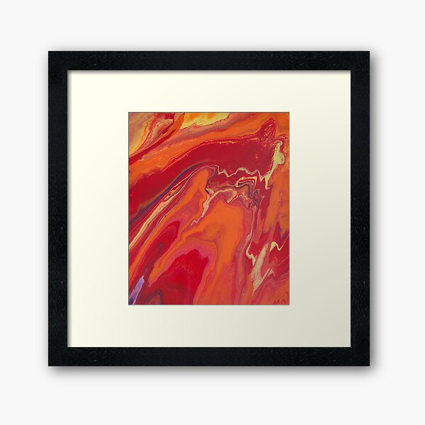 Sunset Geode Acrylic Painting Framed Art Print