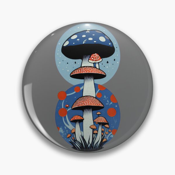 Item preview, Cottage-core Mushroom Toadstool - Cosmic Fly agaric - Blue and Red designed and sold by Mitch616Art.