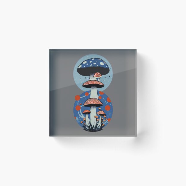 Item preview, Cottage-core Mushroom Toadstool - Cosmic Fly agaric - Blue and Red designed and sold by Mitch616Art.