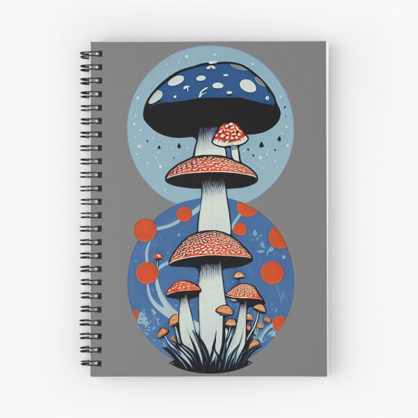 Item preview, Cottage-core Mushroom Toadstool - Cosmic Fly agaric - Blue and Red designed and sold by Mitch616Art.