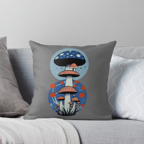 Item preview, Cottage-core Mushroom Toadstool - Cosmic Fly agaric - Blue and Red designed and sold by Mitch616Art.