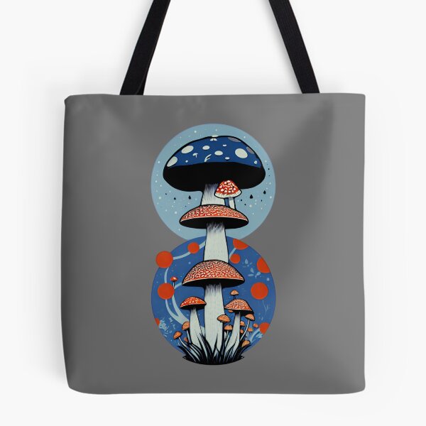 Item preview, Cottage-core Mushroom Toadstool - Cosmic Fly agaric - Blue and Red designed and sold by Mitch616Art.