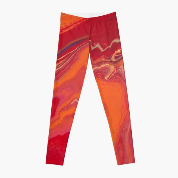 Sunset Geode Acrylic Painting Leggings