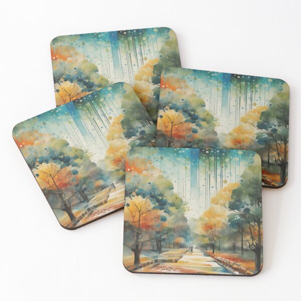 Item preview, Watercolor of Autumn Treelined Path designed and sold by DigiDesignArt.
