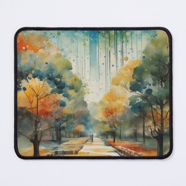 Item preview, Watercolor of Autumn Treelined Path designed and sold by DigiDesignArt.