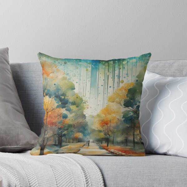 Item preview, Watercolor of Autumn Treelined Path designed and sold by DigiDesignArt.