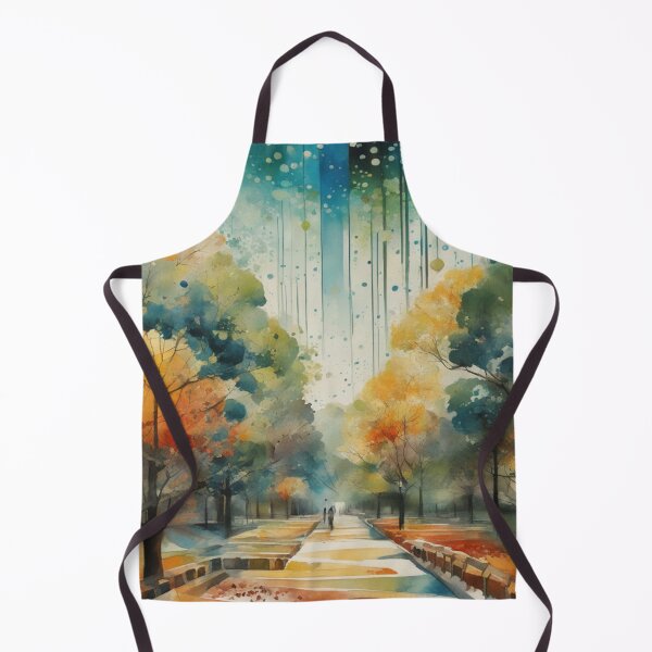 Item preview, Watercolor of Autumn Treelined Path designed and sold by DigiDesignArt.