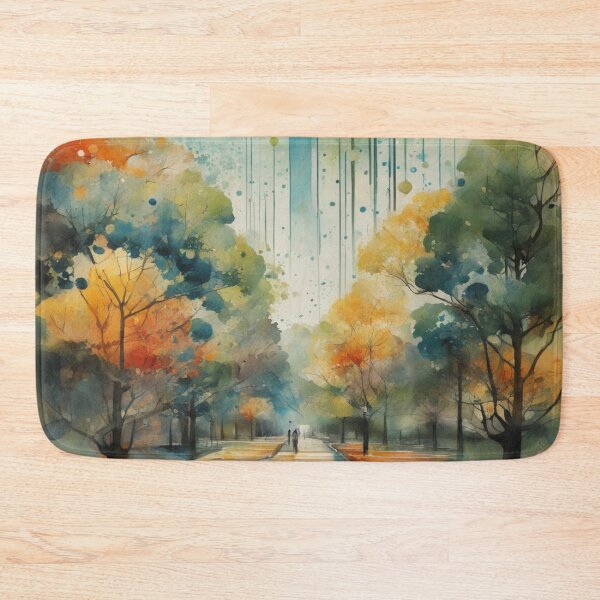 Item preview, Watercolor of Autumn Treelined Path designed and sold by DigiDesignArt.