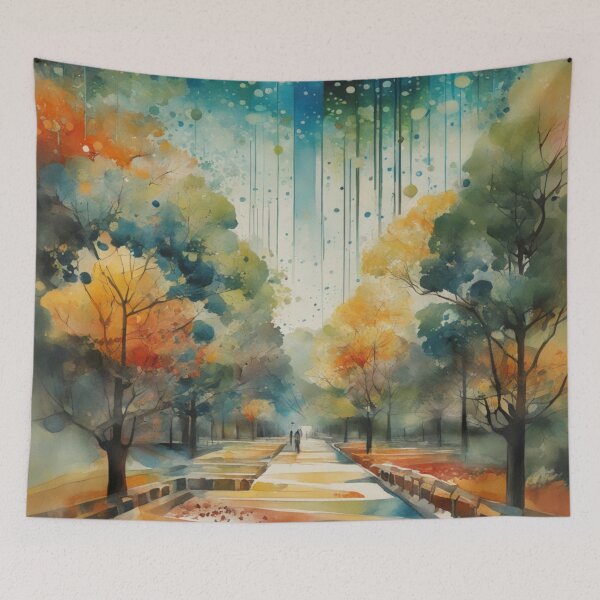 Item preview, Watercolor of Autumn Treelined Path designed and sold by DigiDesignArt.