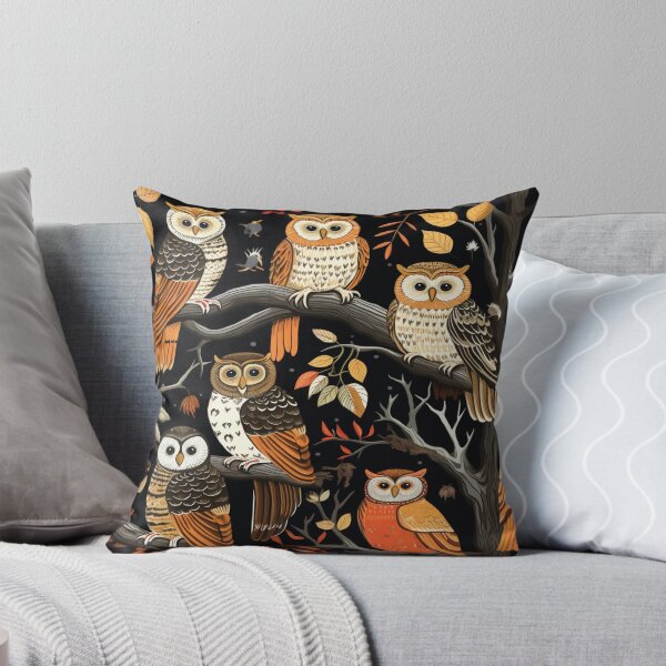 Aperçu de l'œuvre Hiboux et couleurs d'automne - Conception d'Halloween créée et vendue par Smiling Collie Designs.