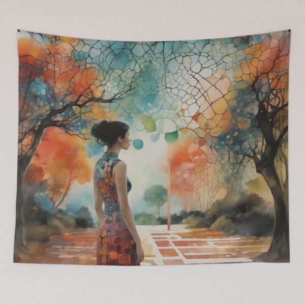 Item preview, Lady in the Autumn Fall Forest Garden designed and sold by DigiDesignArt.