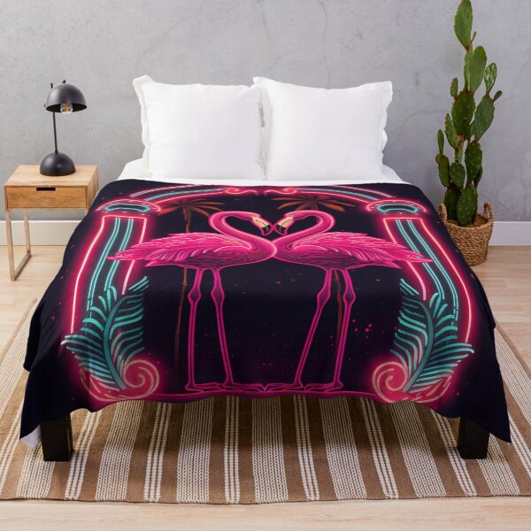 Aperçu de l'œuvre "Art Déco Pink Flamingo Logo Neon" créée et vendue par Art-Vortex-fr.