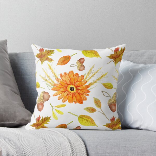 Item preview, Autumn Orange Gerbera Daisy & Leaves designed and sold by Christina Wedberg.