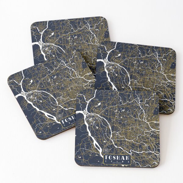 Item preview, Foshan City Map of Guangdong, China - Gold Art Deco designed and sold by deMAP.