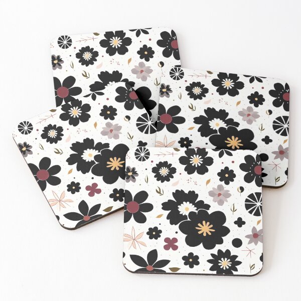Item preview, Seamless pattern of black daisies. Vintage concept. Cute pattern in flowers.White background colorful flower background Elegant template for printing on fabric. designed and sold by Whisky1111.