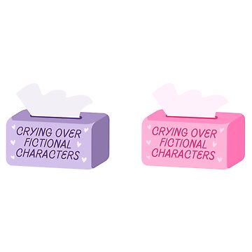 Vorschaubild zum Design crying over fictional characters pink and purple tissue box pack von catdiasart