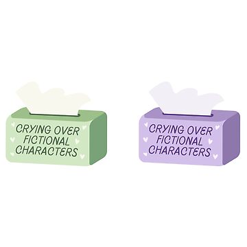 Vorschaubild zum Design crying over fictional characters green and purple tissue box pack von catdiasart