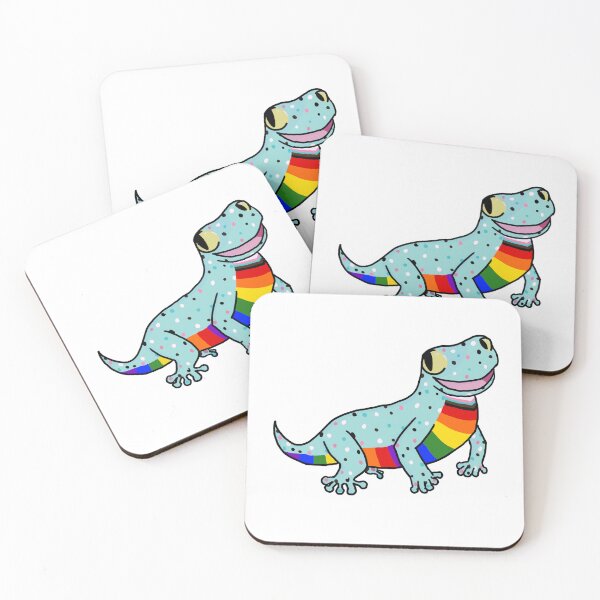 Item preview, Progress Pride Flag Gecko designed and sold by SmallLilDoodles.