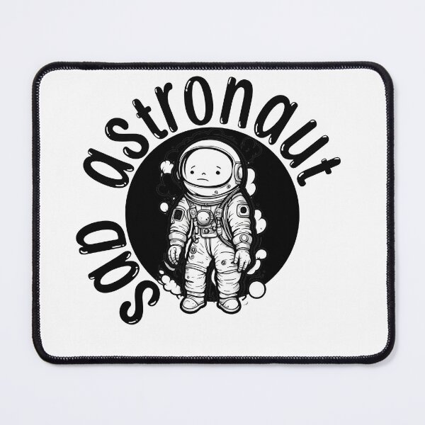 Item preview, sad astronaut kid black white graphic illustration design designed and sold by ironpalette.