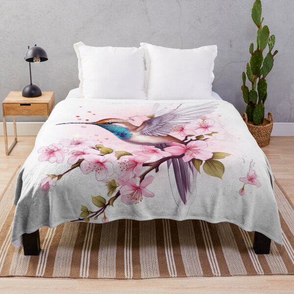 Item preview, Hummingbird Cherry Blossom Beautiful Wall Decor designed and sold by PaperScaped.