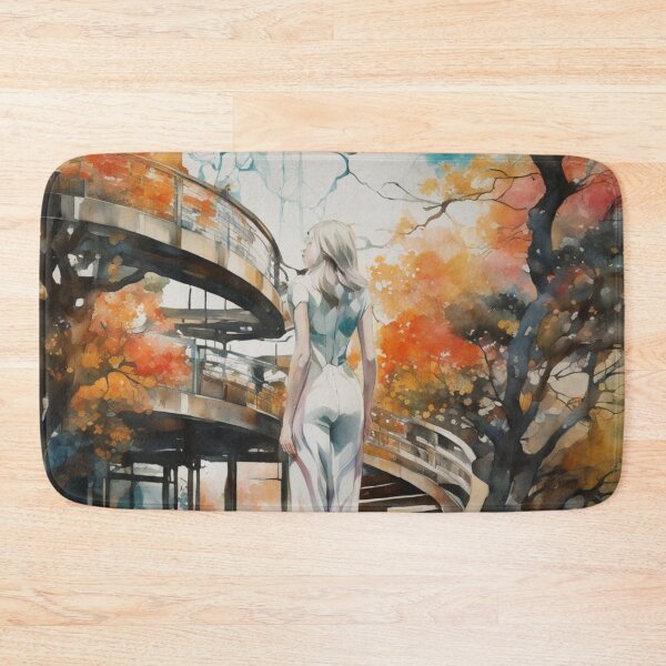 Item preview, Lady on the Stairs Autumn Fall Trees designed and sold by DigiDesignArt.