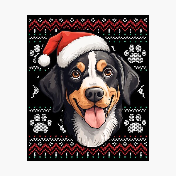 Aperçu de l'œuvre Entlebucher Mountain Ugly Sweater Christmas créée et vendue par rafaeltto.