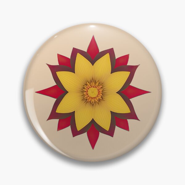 Item preview, Yellow and Red Geometric Flower 02 designed and sold by designs-by-ann.