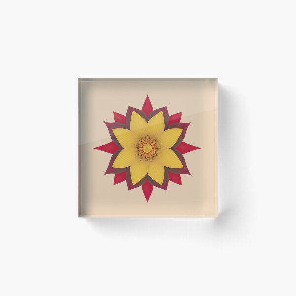 Item preview, Yellow and Red Geometric Flower 02 designed and sold by designs-by-ann.
