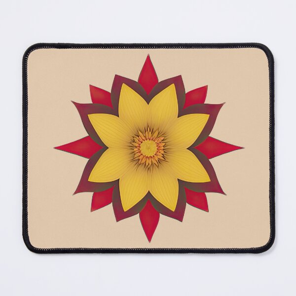 Item preview, Yellow and Red Geometric Flower 02 designed and sold by designs-by-ann.