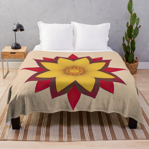 Item preview, Yellow and Red Geometric Flower 02 designed and sold by designs-by-ann.
