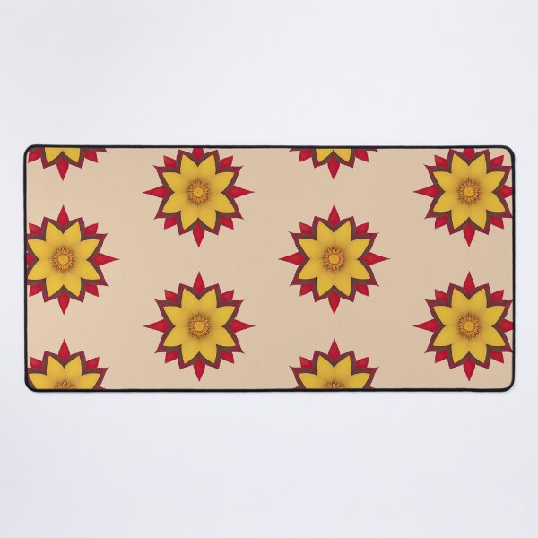 Item preview, Yellow and Red Geometric Flower 02 designed and sold by designs-by-ann.