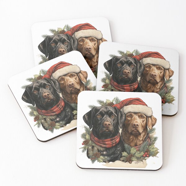 Item preview, Christmas labrador couple. designed and sold by PawsandPages.