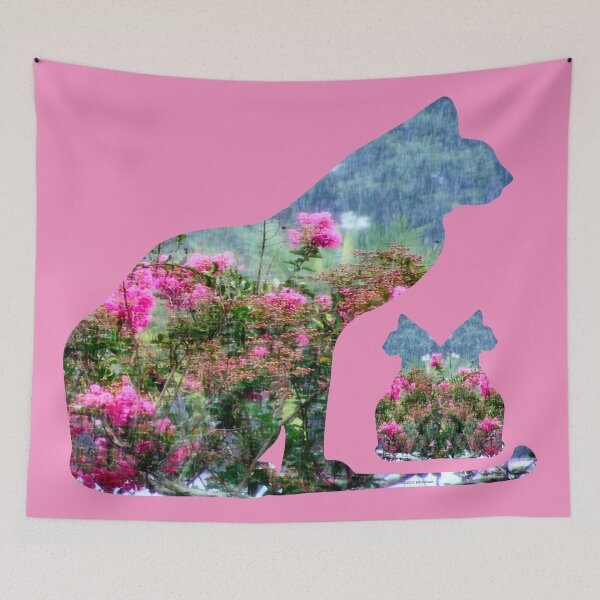 Item preview, Rainy Crepe Myrtle Cats designed and sold by kristalcurt.