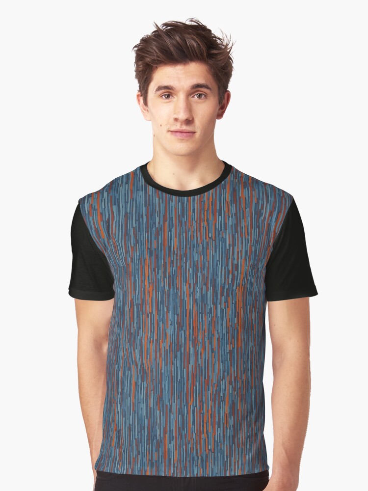 Thumbnail 1 of 5, Graphic T-Shirt, Abstract Blue, Orange & Red Lines designed and sold by DJALCHEMY.
