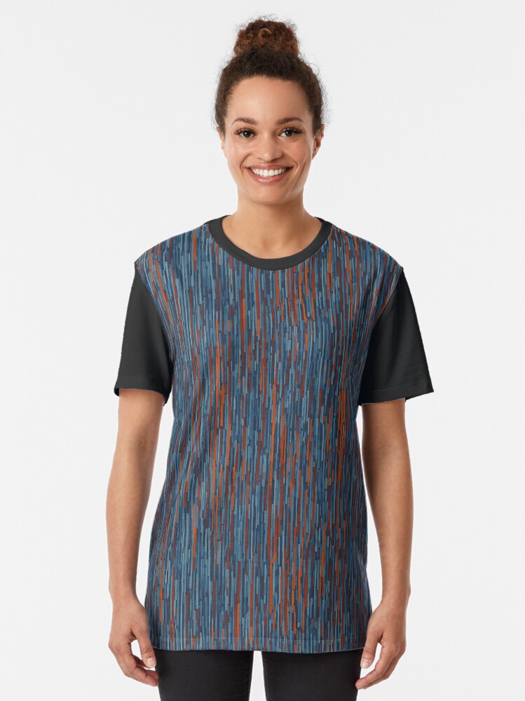 Thumbnail 2 of 5, Graphic T-Shirt, Abstract Blue, Orange & Red Lines designed and sold by DJALCHEMY.